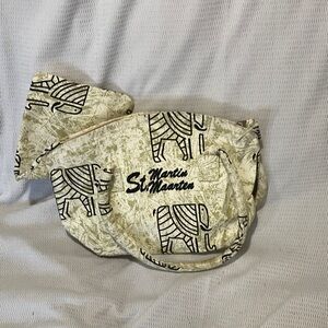 Cream and Black Satchel